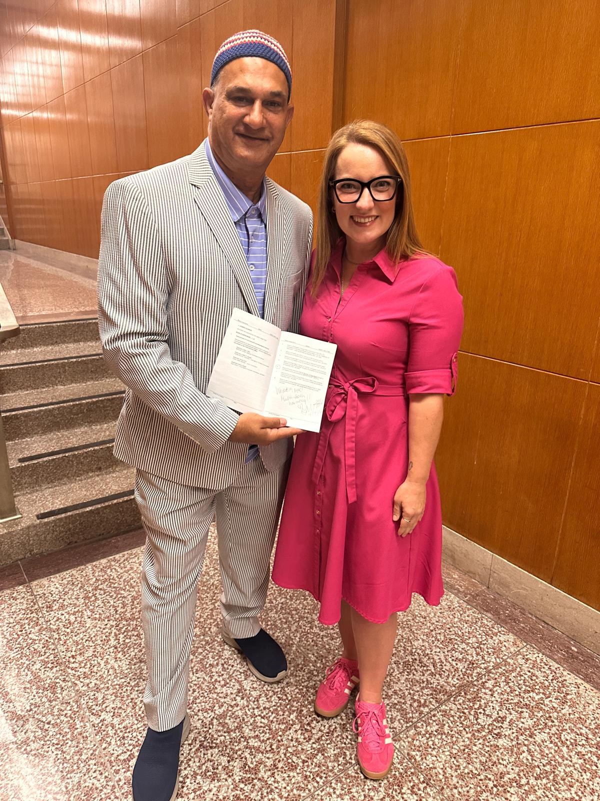 MultiFaith Harmony Coalition representative with Supervisor Lindsey P. Horvath