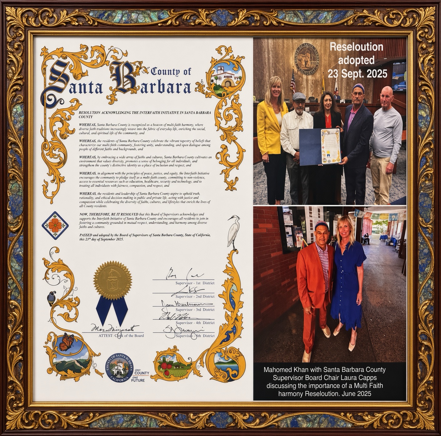 Santa Barbara County multifaith harmony resolution